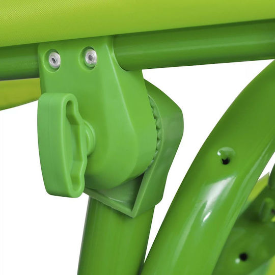 vidaXL Metal Double with Seatbelt Swing Set with Stand Frog 110x75x110cm Green
