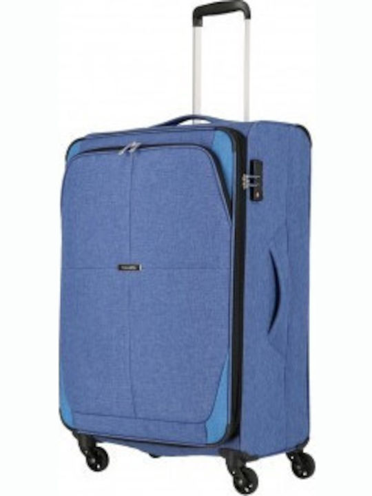 Travelite Nida Medium Fabric Blue Suitcase with 4 Wheels Height 67cm