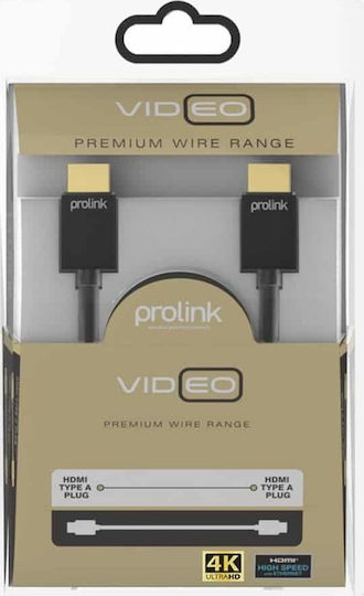 Prolink Cablu Premium HDMI 2.0 Premium High Speed 4K 60Hz HDR HDMI de Sex Masculin - HDMI de Sex Masculin 1.5m Negru