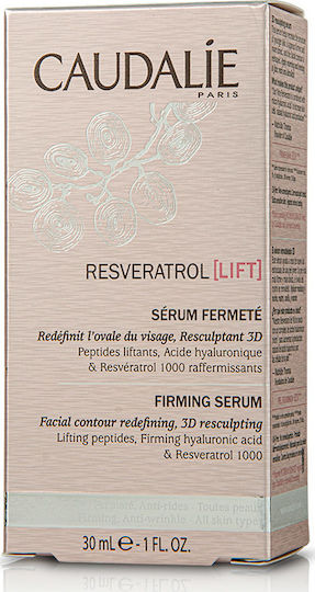Caudalie Resveratrol Lift Firming Moisturizing and Anti-aging Serum for Face with Peptides and Hyaluronic Acid for Lifting and Firming 30ml