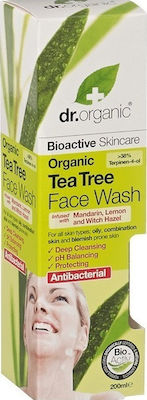 Dr.Organic Gel Καθαρισμού Tea Tree Face για Λιπαρές Επιδερμίδες 200ml