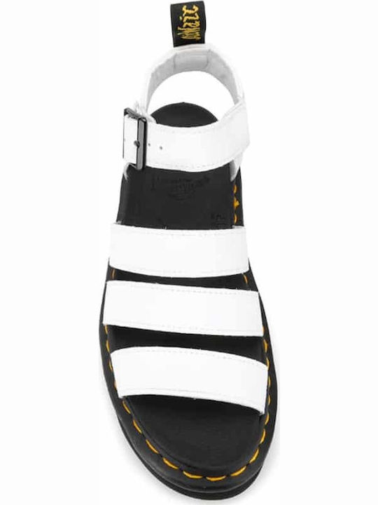 Vegan Blaire Women's Flat Sandals with Strap Flatforms in White Color