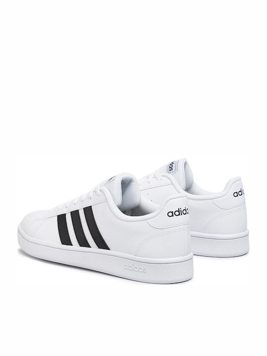 Grand Court Base Adidași Pentru Bărbați Alb Nor / Negru Core / Albastru Închis