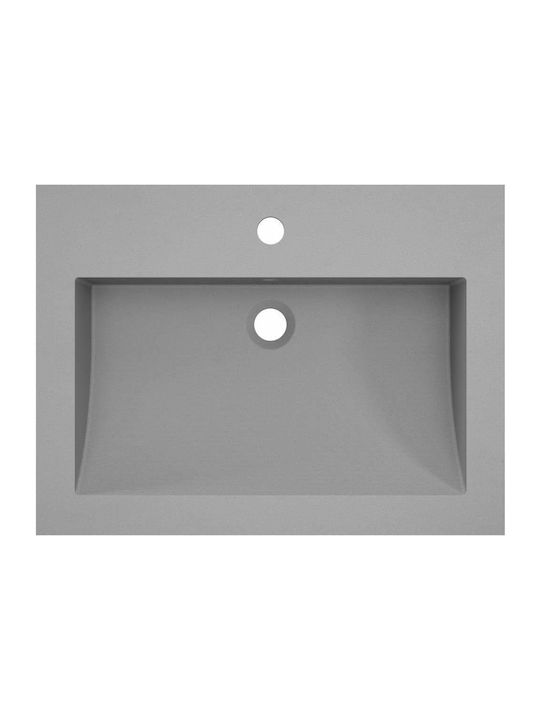 vidaXL Inset Sink made of Synthetic Material 60x45x12cm Gray