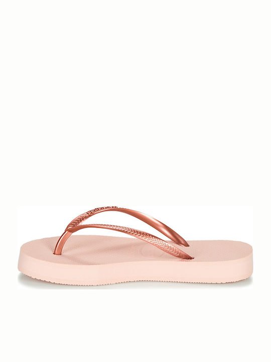 Slim Flatform Women's Flip Flops in Pink Color