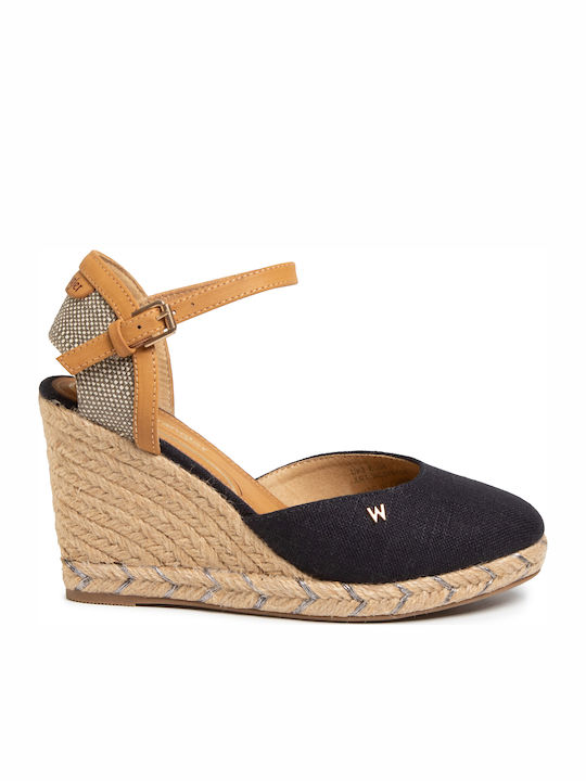 Wrangler Brava Rope Women's Fabric Platform Espadrilles Navy Blue