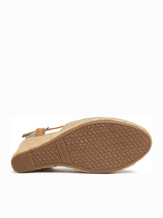 Brava Rope Platforme dama în stil espadrile Bej