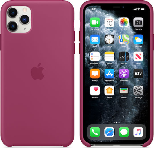 Apple Silicone Case Back Cover Σιλικόνης Μπορντό (iPhone 11 Pro Max)