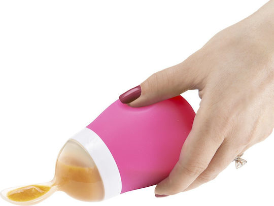 Munchkin Baby Spoon with Adjustable Flow made of Silicone in Case for 4+ months Fuchsia