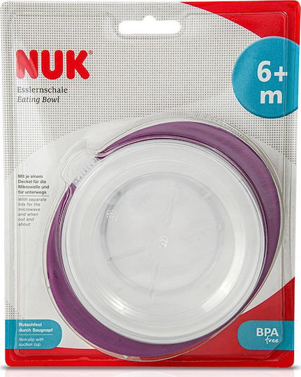 Nuk Baby Food Bowl Easy Learning made of Plastic White White / Purple