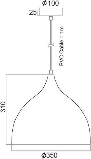 Aca Roxanne White Bell Pendant Ceiling Light with E27 Socket 35x31x31cm