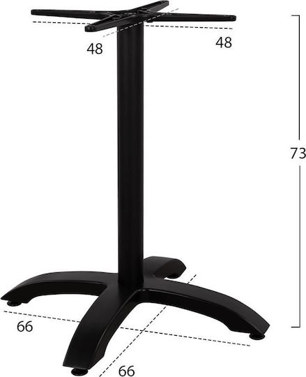 HomeMarkt Tischständer aus Aluminium mit Regulator in Schwarz Farbe 66x66x73cm