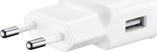 Samsung Φορτιστής με Θύρα USB-A και Καλώδιο micro USB 15W Λευκός (EP-TA20EWE & ECB-DU4AWE)