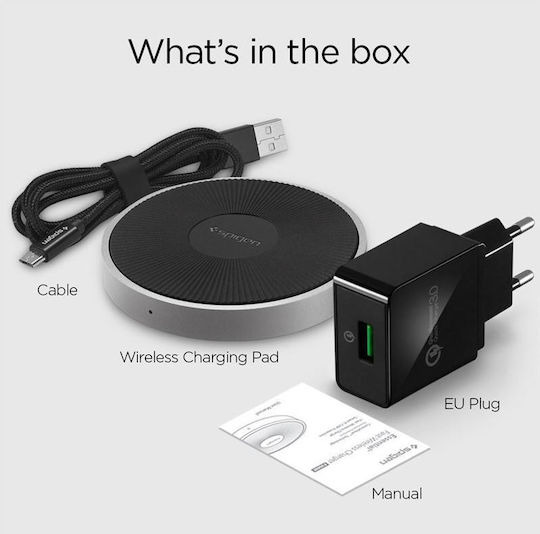 Spigen Ασύρματος Φορτιστής (Qi Pad) 15W Quick Charge 3.0 Μαύρος (F306W)