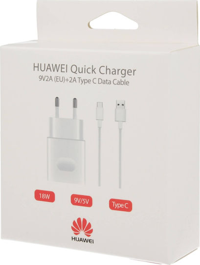 Huawei Зарядно с USB-A порт и Кабел микро USB Бял цвят (HW-059200EHQ)