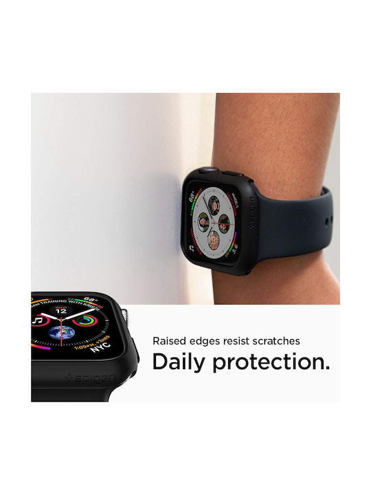 Spigen Thin Fit Plastic Case in Black color for Apple Watch 44mm