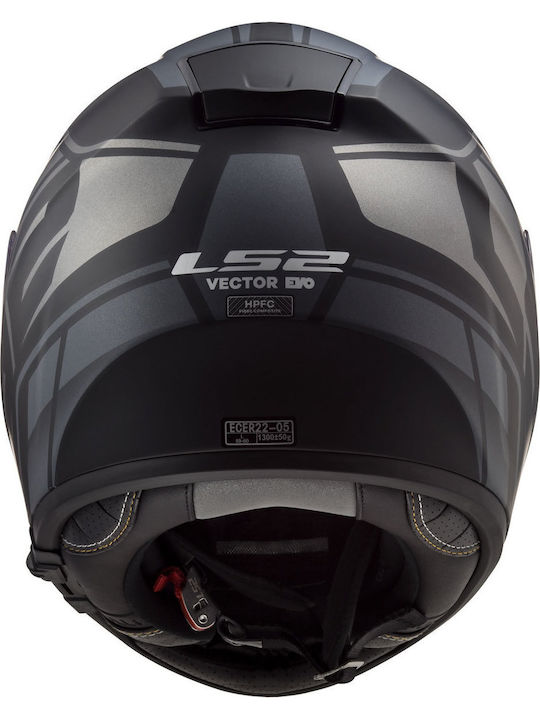 LS2 Vector FF397 HPFC Evo Kripton Full Face Helmet with Pinlock and Sun Visor ECE 22.05 1390gr Matt Black / Titanium KR00200