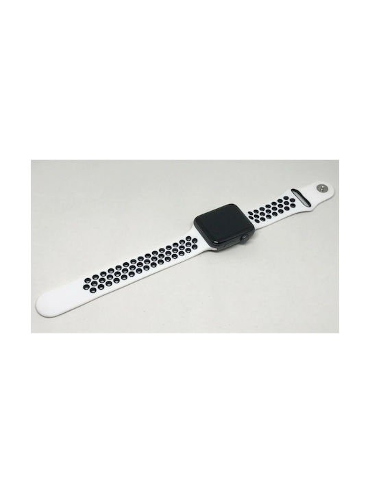 QuickFit Strap Silicone with Pin White/Black (Apple Watch 44/45/46mm/Ultra 49mm)