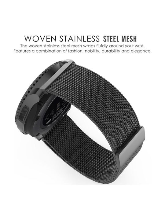Milanese Loop Armband Rostfreier Stahl Schwarz (Galaxy Watch (46mm) / Gear S3)
