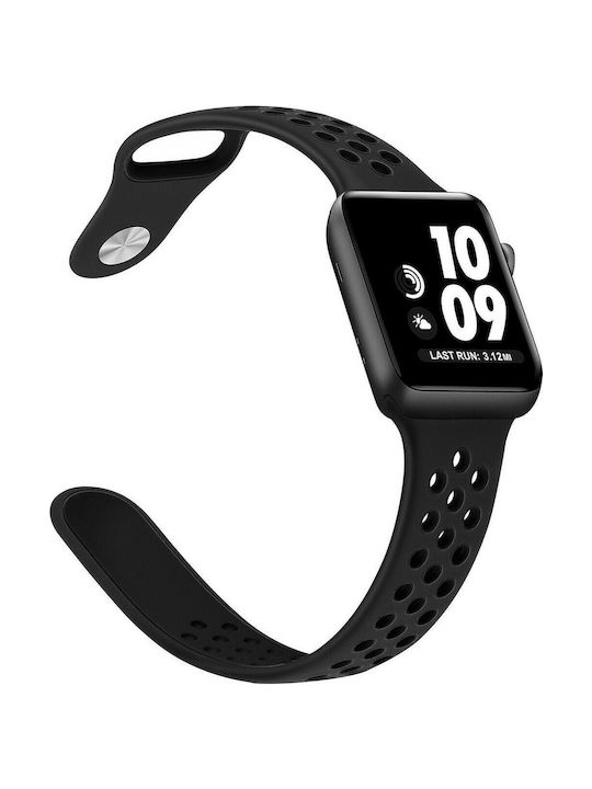 Tech-Protect QuickFit Armband Silikon mit Pin Schwarz (Apple Watch 42/44/45mm)
