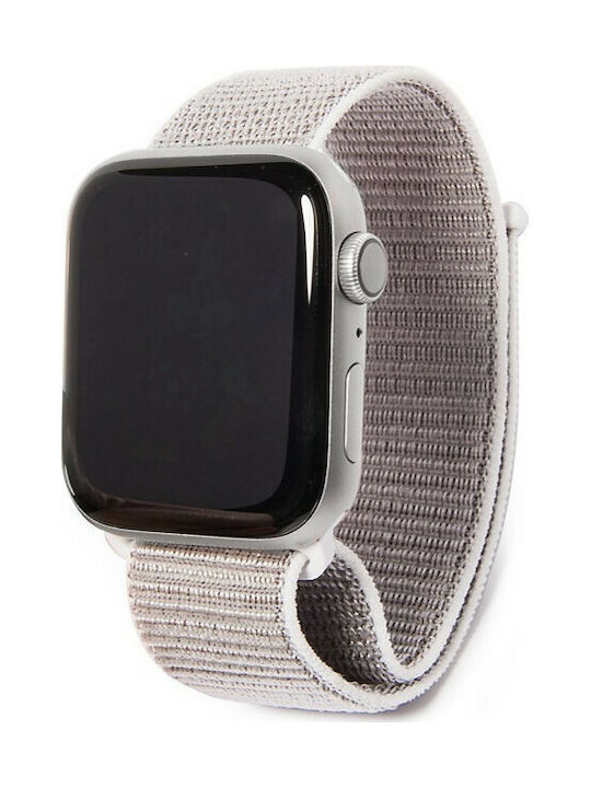 Armband Stoff Silber (Apple Watch 44/45/46mm/Ultra 49mm)