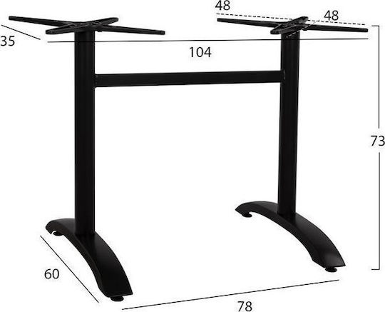 HomeMarkt Stand de masă din Aluminiu cu Regulator în Culoarea Negru 78x60x73cm