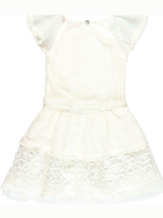 Boboli Kids Dress Short Sleeve Beige