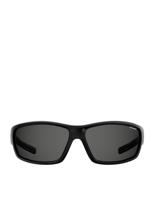 Polaroid Men's Sunglasses with Black Horn-Rimmed Frame and Grey Polarized Lens PLD7029/S 807/M9