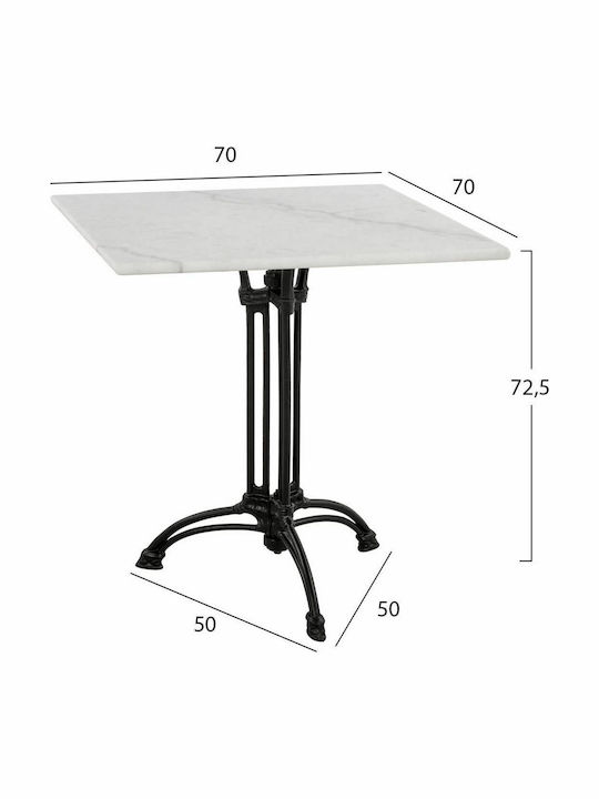 Tisch für kleine Außenbereiche Stabil Ceraphin Weiß 70x70x71cm