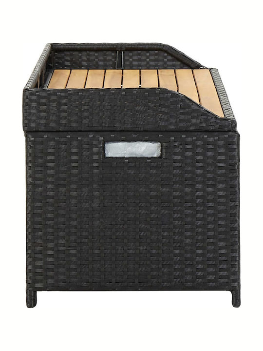 Bench Outdoor Rattan with Chest and Pillows 120x50x50cm