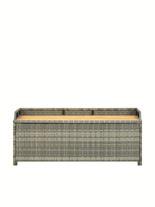 Bench Outdoor Rattan with Chest and Pillows 120x50x50cm