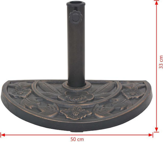 vidaXL Umbrella Stand made of Plastic in Bronze Color 50x50x33cm
