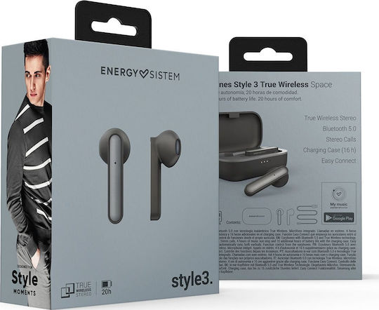 Energy Sistem Style 3 In-ear Bluetooth Handsfree Earphones with Charging Case Gray