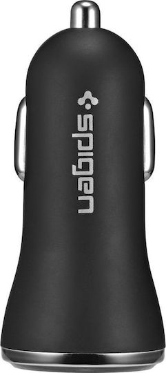 Spigen Φορτιστής Αυτοκινήτου 25W 2.4A Γρήγορης Φόρτισης με Θύρες: 2xUSB Μαύρος