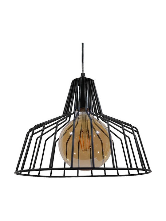 GloboStar Tere Pendant Light Black Bell with Socket E27 30x25cm