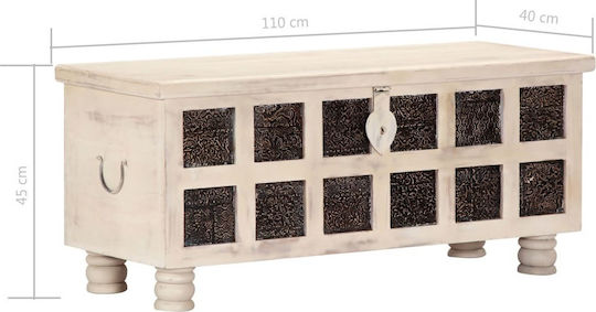 vidaXL Trunchi decorativ Lemn Alb 110x40x45buc