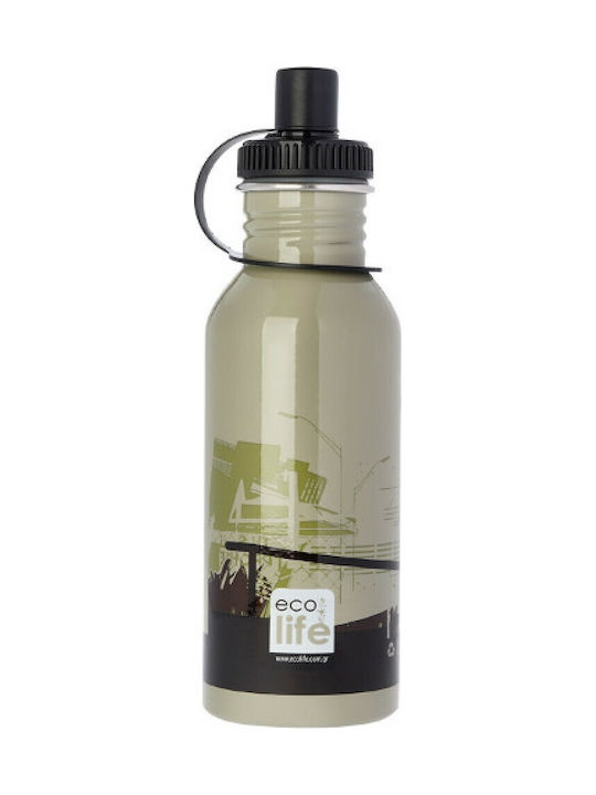 Ecolife Skate Sport Ανοξείδωτο Παγούρι 600ml Πράσινο