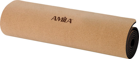 AMILA Exercise Mat Brown with Carry Strap (173x61x0.4cm)