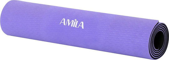 AMILA Упражнение Мат Йога Лилав (173x60x0.6см)