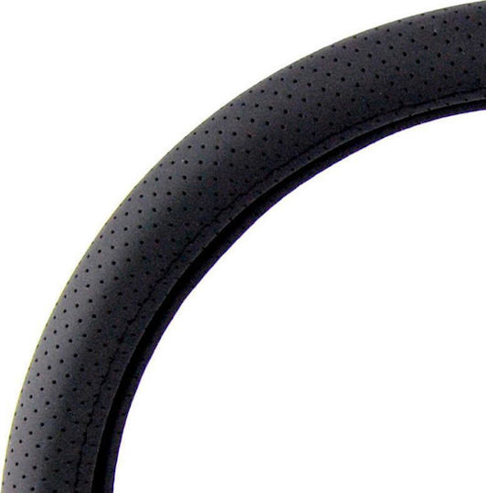 Autoline Car Steering Wheel Cover with Diameter 39cm Leather Black