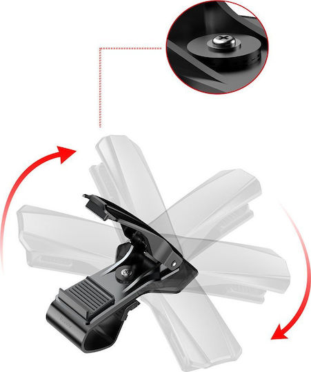 Baseus Big Mouth Car Mount Βάση Κινητού Αυτοκινήτου 3.5" - 7" με Κλιπ-Μανταλάκι Μαύρη