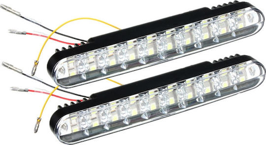 Αδιάβροχα Φώτα Ημέρας Αυτοκινήτου LED Universal 12V 5W 19cm 2τμχ