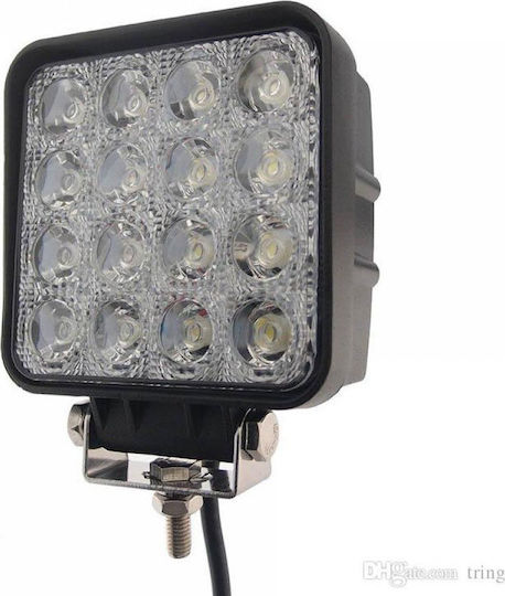 Squareς Waterproof Headlights Car LED Universal 12 - 32V 48W 10cm 1pcs