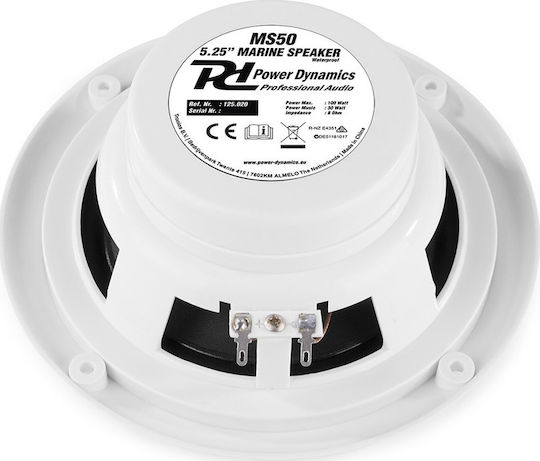 Power Dynamics Waterproof Marine Speaker Set 6.5" with 30W RMS White