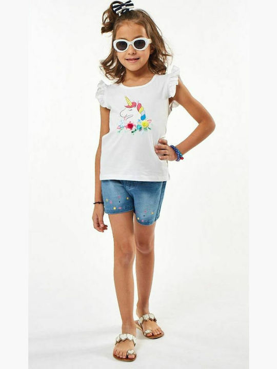 Εβίτα Kids Set with Shorts Summer 2pcs White