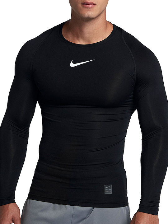 Nike Pro Ανδρική Ισοθερμική Μακρυμάνικη Μπλούζα Compression Μαύρη