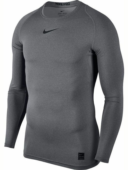 Nike Pro Top Ανδρική Ισοθερμική Μακρυμάνικη Μπλούζα Compression Γκρι