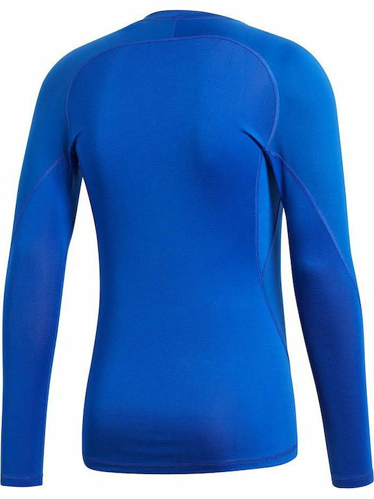 adidas Thermoactive Alphaskin Herren Thermo Langarmshirt Kompression Blau