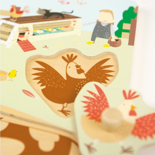 Holz Kinder Steckpuzzle Bauernhof 7pcs Andreu Toys
