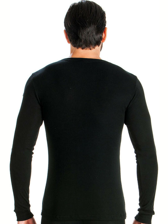 Minerva 90-10312 90-10312-045 Bluza termică pentru bărbați cu mâneci lungi Negru